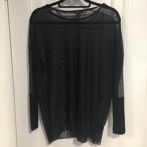 Monki Black See Thru Shirt